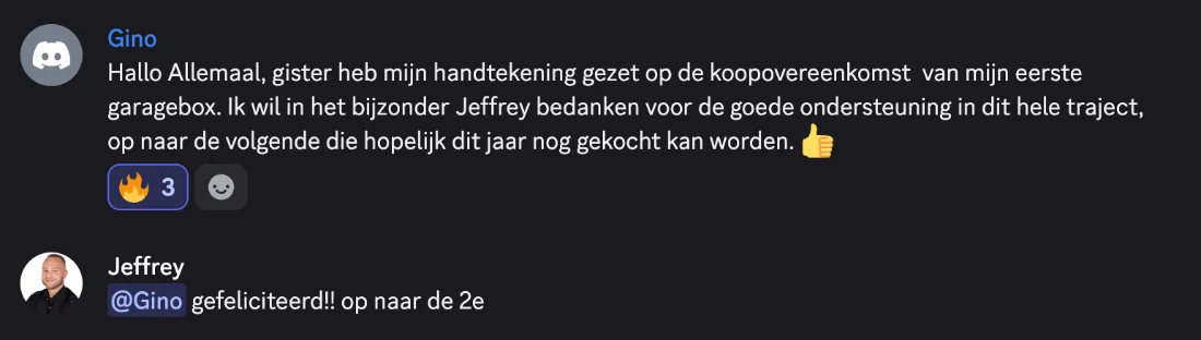 Bericht van Gino in de community van De Geldfabriek