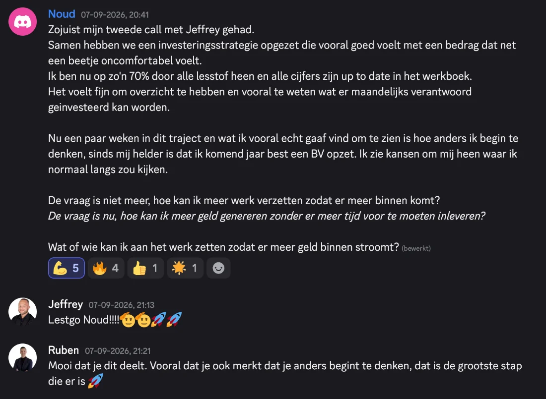 Bericht van Noud in de community van De Geldfabriek
